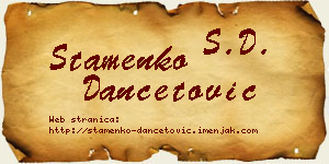 Stamenko Dančetović vizit kartica